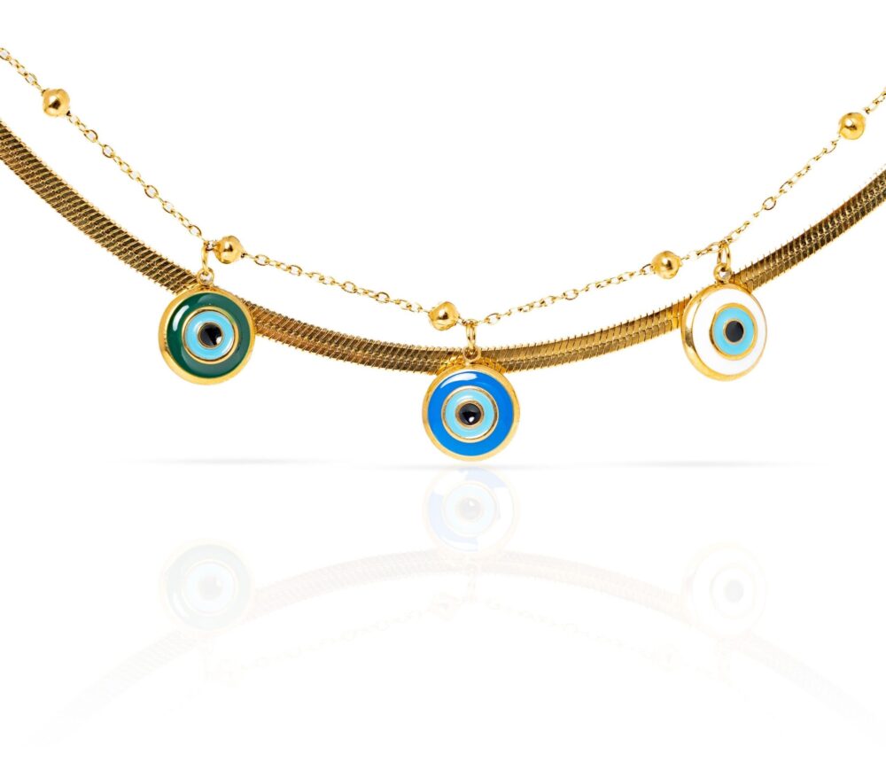 Talma Evil Eye Double Layered Bracelet - Image 2