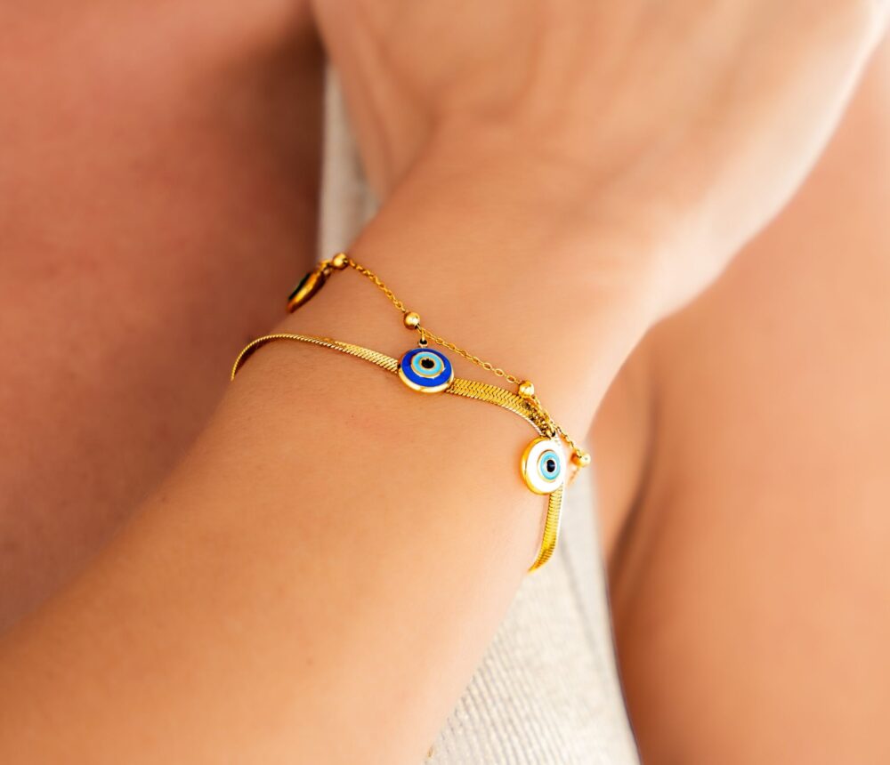 Talma Evil Eye Double Layered Bracelet - Image 3