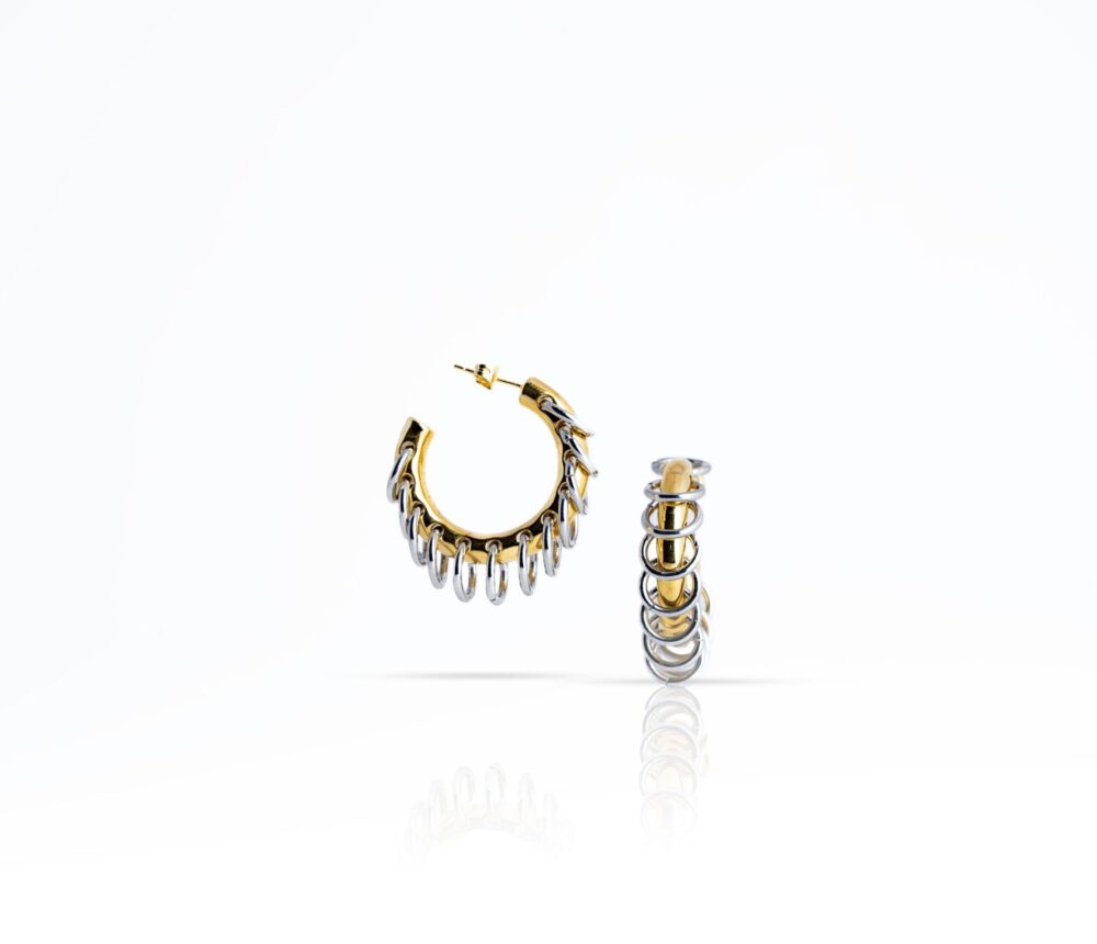 Leda Two-Tone Earrings - Image 2